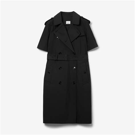 burberry oversize lapel stretch cotton trench dress|Cotton Blend Trench Dress in Hunter .